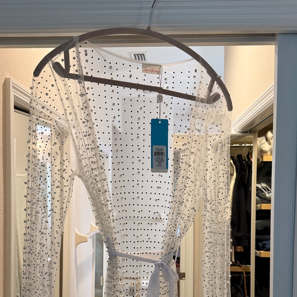 Beach Bunny Late Nights Pearl/Mesh Cardigan - Picture 2 of 4